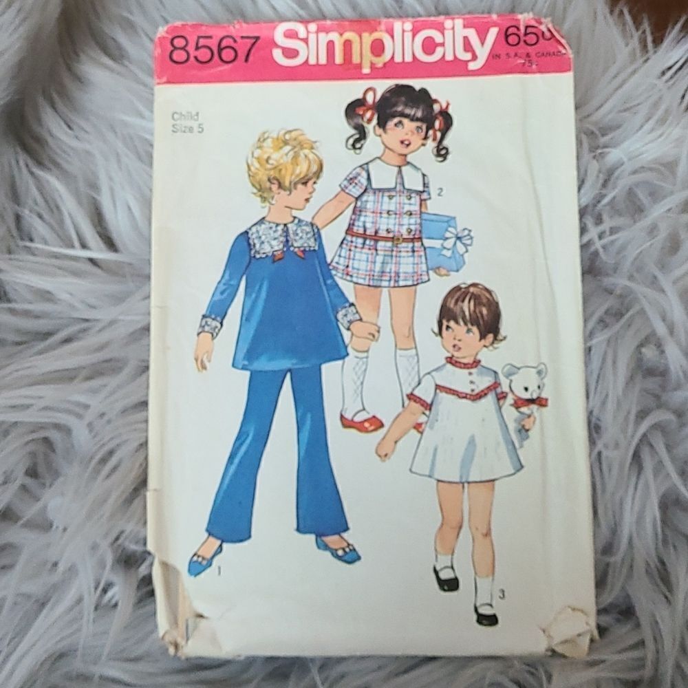 3/$15 vintage 1969 Girls Dress Pants Simplicity Sewing Pattern 8567 sz 5 
